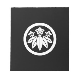 Bamboo-style gentian in circle notepad
