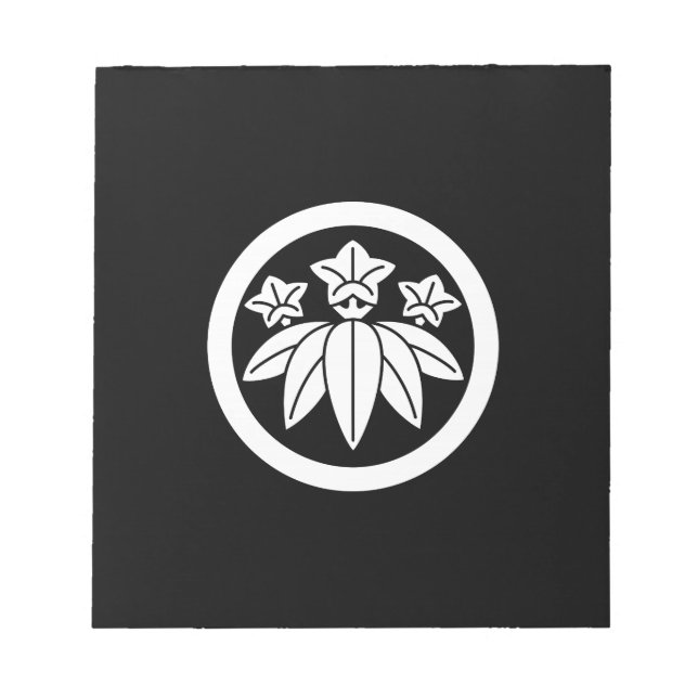 Bamboo-style gentian in circle notepad (Front)