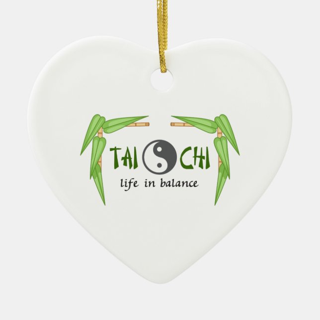 BAMBOO TAI CHI CERAMIC TREE DECORATION (Front)