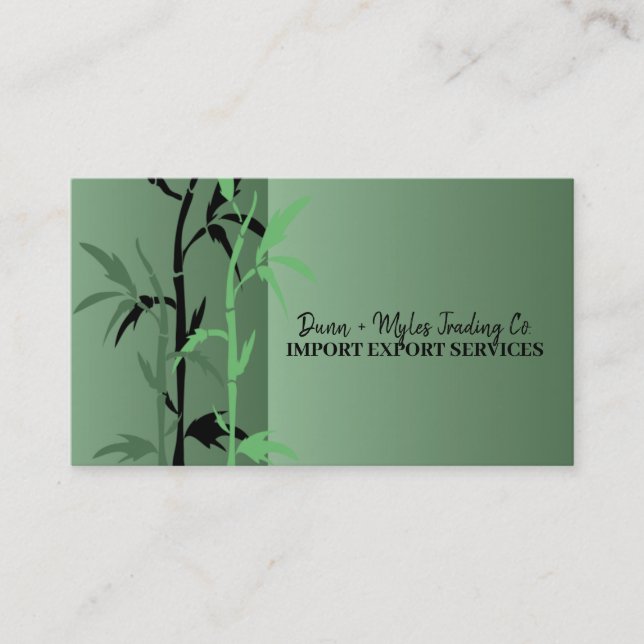 Bamboo Theme Import Export Business Card (Front)