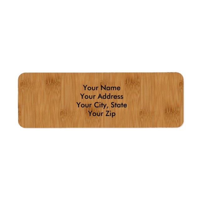 Bamboo Toast Wood Grain Look Return Address Label (Front)