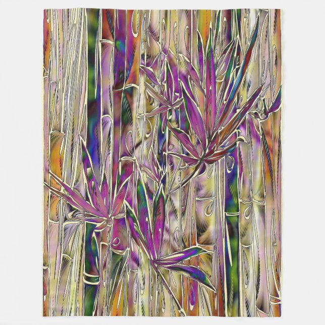 Bamboo Tree Digital Painting Original Art Blanket (Front)
