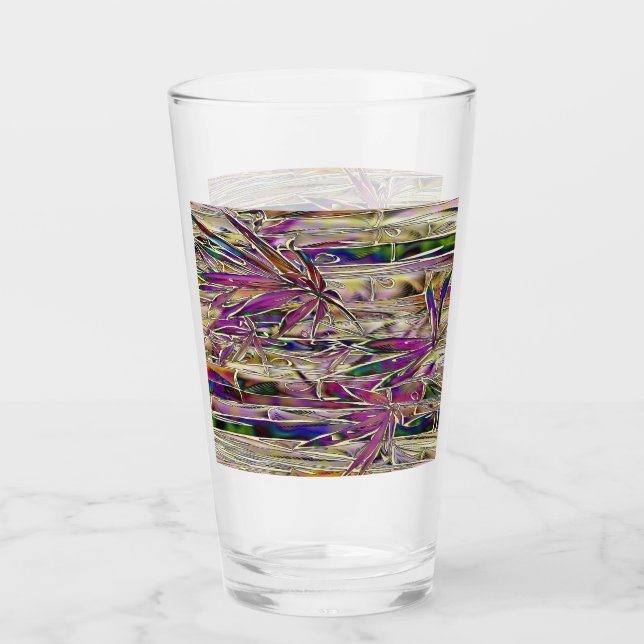 Bamboo Tree Digital Painting Original Art Glass (Front)