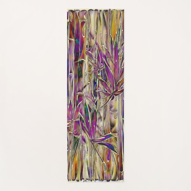 Bamboo Tree Digital Painting Original Art Yoga Mat (Front)