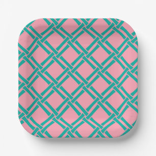 Bamboo Trellis Pattern Paper Plate