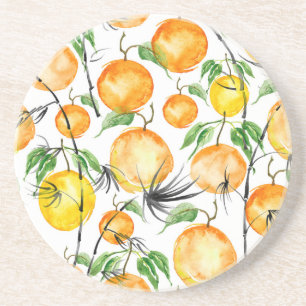 Bamboo watercolor: jungle seamless pattern. coaster