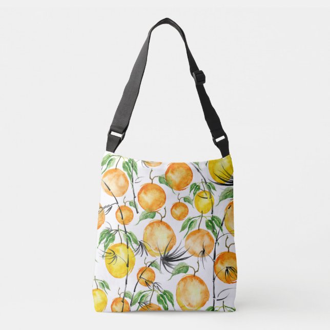 Bamboo watercolor: jungle seamless pattern. crossbody bag (Front)