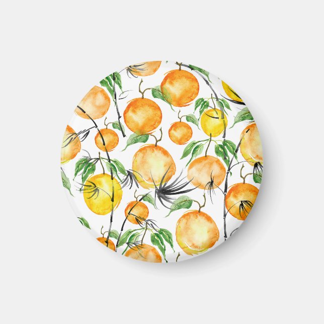 Bamboo watercolor: jungle seamless pattern. magnet (Front)