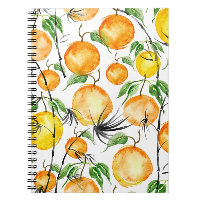 Bamboo watercolor: jungle seamless pattern. notebook (Front)