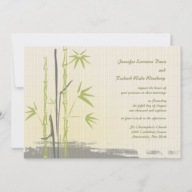 Bamboo Wedding Invitation (Front)