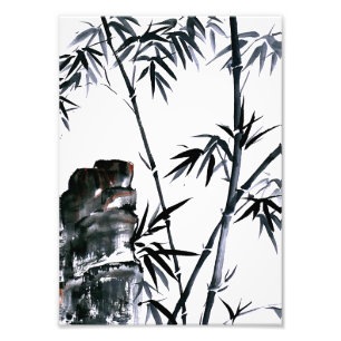 Bamboo with Stone Photo Print