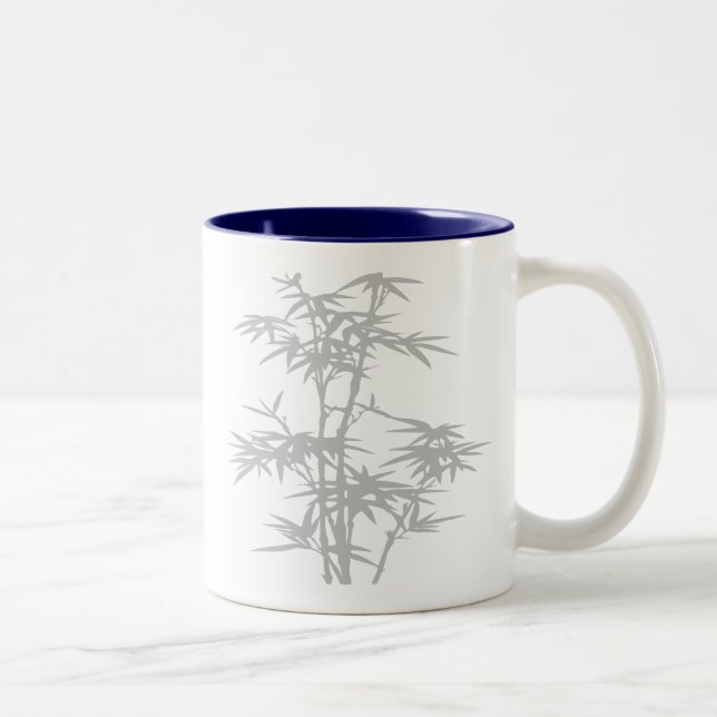 Bamboo Zen Japanese design Two-Tone Coffee Mug (Right)