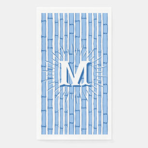 Bambooey Bamboo Stripe in Blue Personalised Napkin