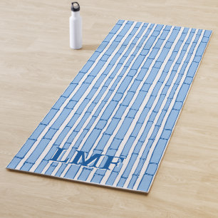 Bambooey Bamboo Stripe in Blue Personalised Yoga Mat
