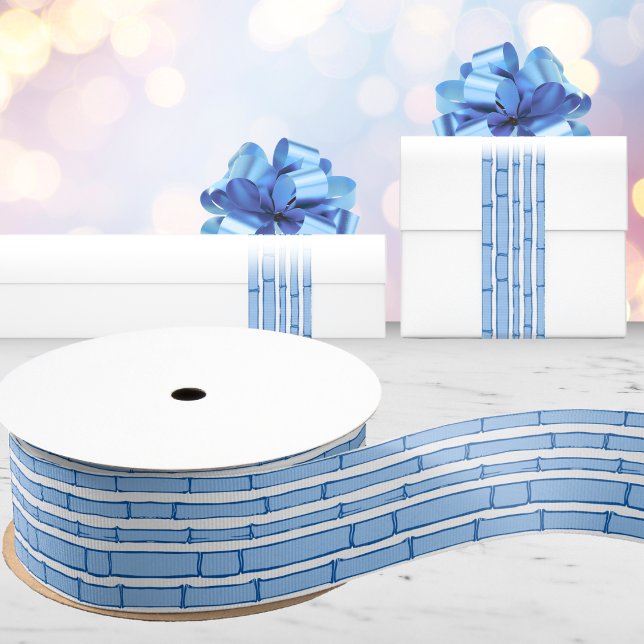 Bambooey Bamboo Stripe in Blue Porcelain Grosgrain Ribbon (Creator Uploaded)