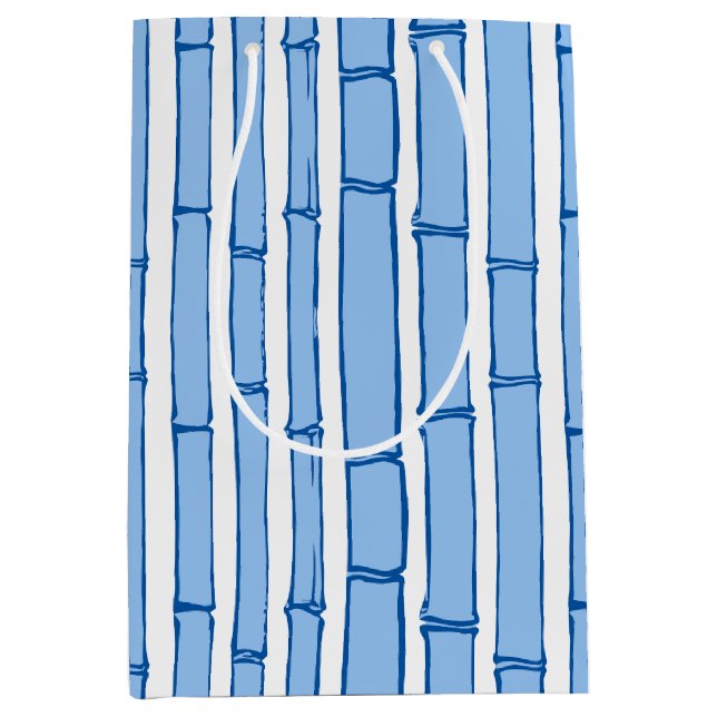 Bambooey Bamboo Stripe in Blue Porcelain Medium Gift Bag (Front)