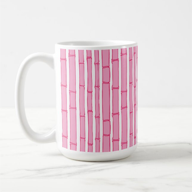 Bambooey Bamboo Stripe in Pink Coffee Mug (Left)