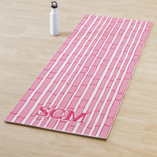 Bambooey Bamboo Stripe in Pink Personalised Yoga Mat