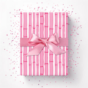 Bambooey Bamboo Stripe in Pink Wrapping Paper