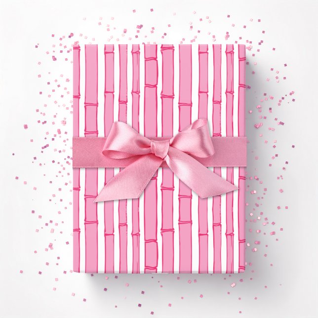 Bambooey Bamboo Stripe in Pink Wrapping Paper (Creator Uploaded)