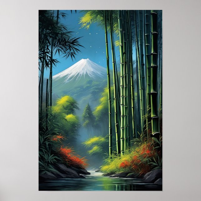 Bamboo's Dance, Stream in the Forest Poster (Front)