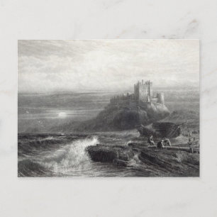 Bamborough Castle, engraved by S. Bradshaw Postcard