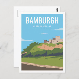 Bamburg Northumberland Travel Place Illustration Postcard