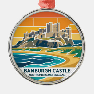 Bamburgh Castle England Metal Ornament