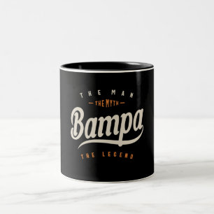 Bampa The Man Myth Legend Funny Two-Tone Coffee Mug