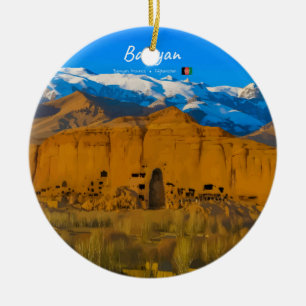 Bamyan, Afghanistan - Buddha Cliff Valley Ceramic Ornament