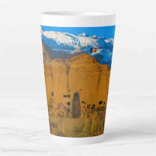Bamyan, Afghanistan - Buddha Cliff Valley Large Latte Mug