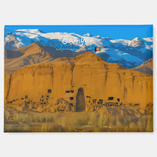 Bamyan, Afghanistan - Buddha Cliff Valley Magnet