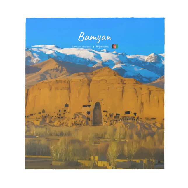 Bamyan, Afghanistan - Buddha Cliff Valley Notepad (Front)