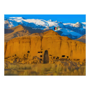 Bamyan, Afghanistan - Buddha Cliff Valley Photo Print