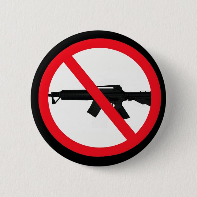 Ban Assault Weapons 6 Cm Round Badge (Front)