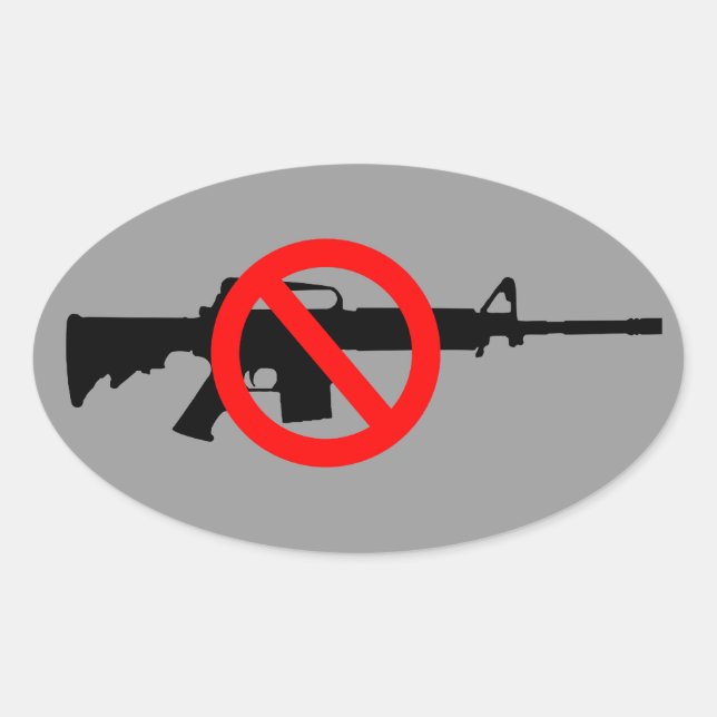 Ban Assault Weapons Oval Sticker (Front)