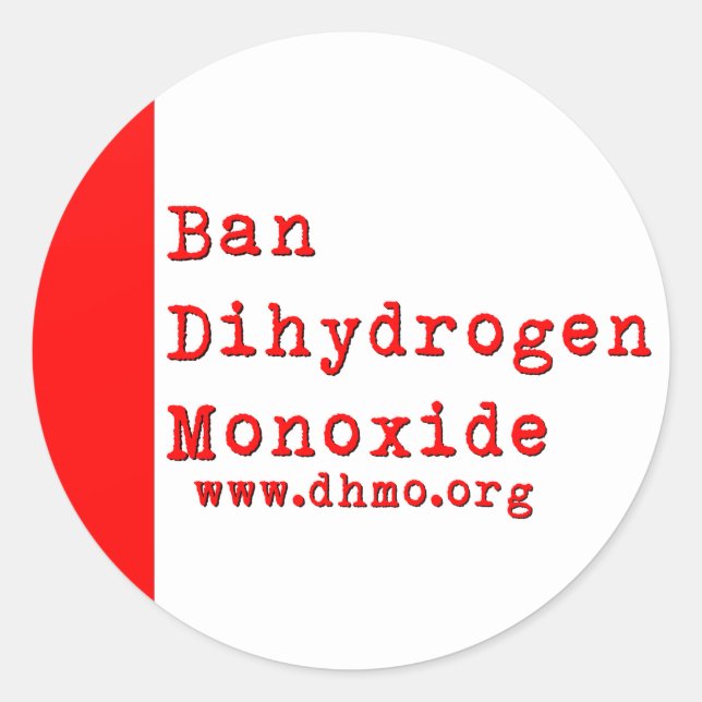 Ban Dihydrogen Monoxide Sticker (Front)