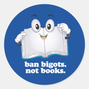 Ban Fascists Not Books Classic Round Sticker