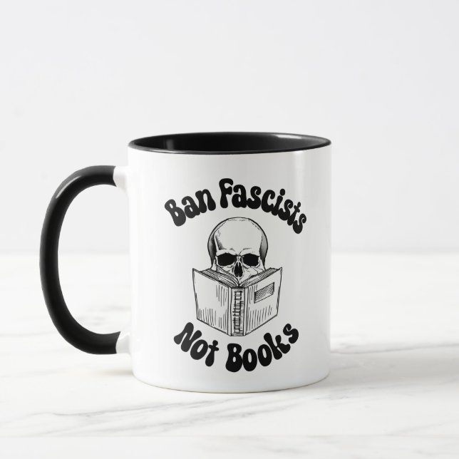 Ban Fascists Not Books  Mug (Left)