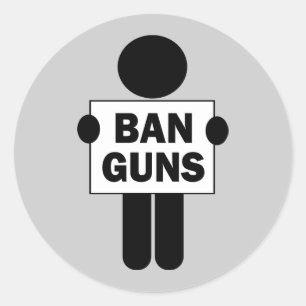 Ban Guns Classic Round Sticker