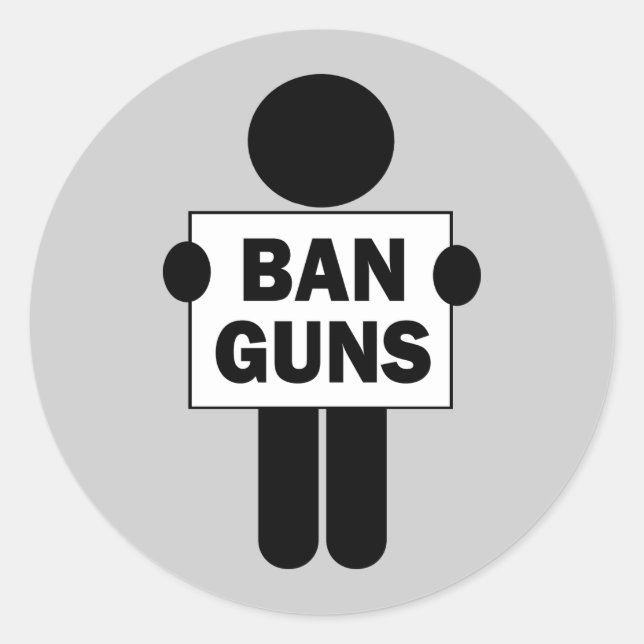 Ban Guns Classic Round Sticker (Front)