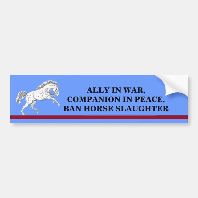 Ban Horse Slaughter Running Horse Bumper Sticker (Front)