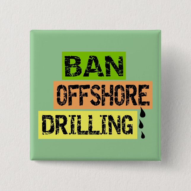 BAN OFFSHORE DRILLING 15 CM SQUARE BADGE (Front)