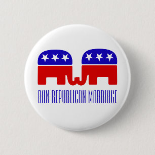 Ban Republican Marriage Funny Gay Pushback 2-1/4" 6 Cm Round Badge