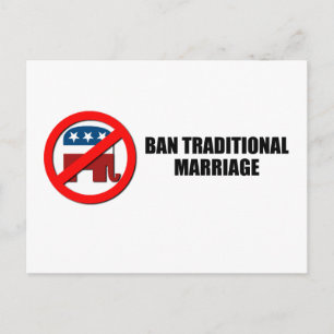 Ban Traditional Marriage Postcard