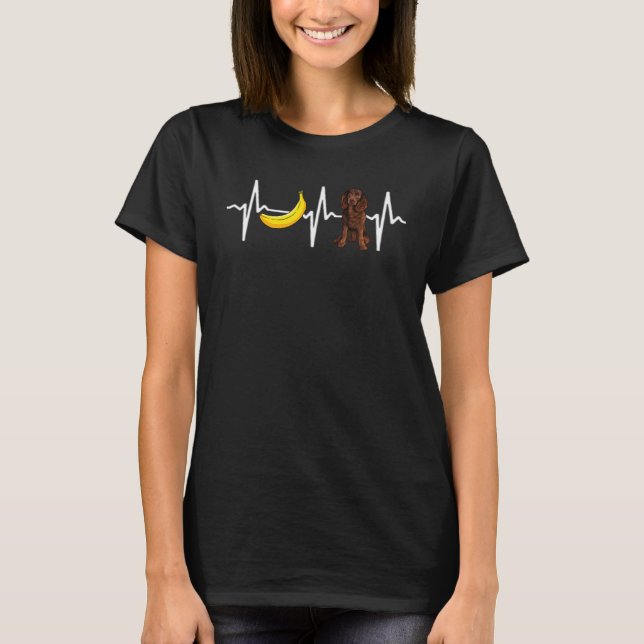 Banana American Water Spaniel Heartbeat Dog T-Shirt (Front)