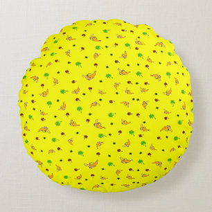 Banana and palms pattern round cushion