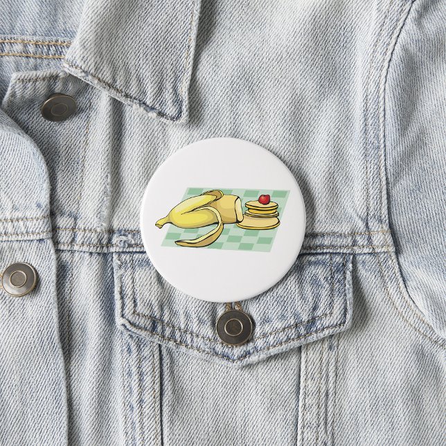 Banana and Pancakes Breakfast Fun Food  7.5 Cm Round Badge (Creator Uploaded)