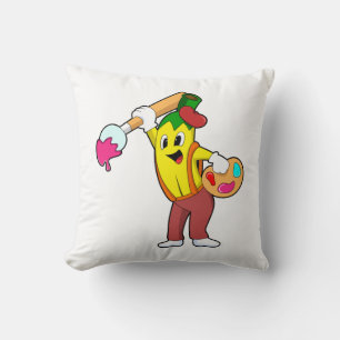 Banana as Painter with Paint brush Cushion