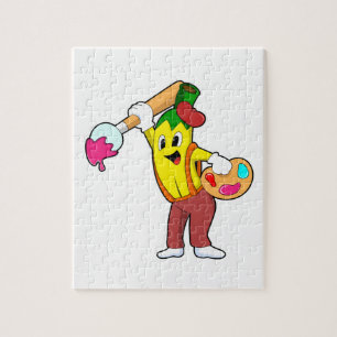 Banana as Painter with Paint brush Jigsaw Puzzle